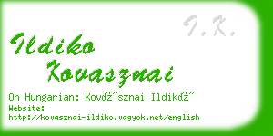 ildiko kovasznai business card